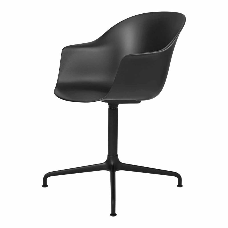 Bat Meeting Chair 4-Star Konferenzstuhl, Sitzschale Plastic Shell black, Vierstern Untergestell black matt von GUBI