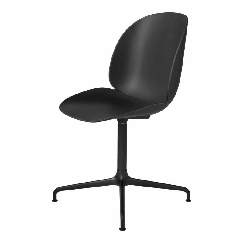 Beetle Meeting Chair 4-Star Konferenzstuhl, Sitzschale Plastic Shell alabaster white, Vierstern Untergestell black matt von GUBI