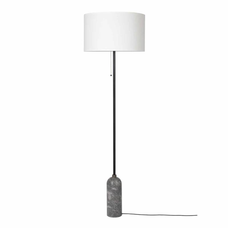 Gravity White Floor Lamp Stehleuchte, Ausführung grey emperador marble von GUBI