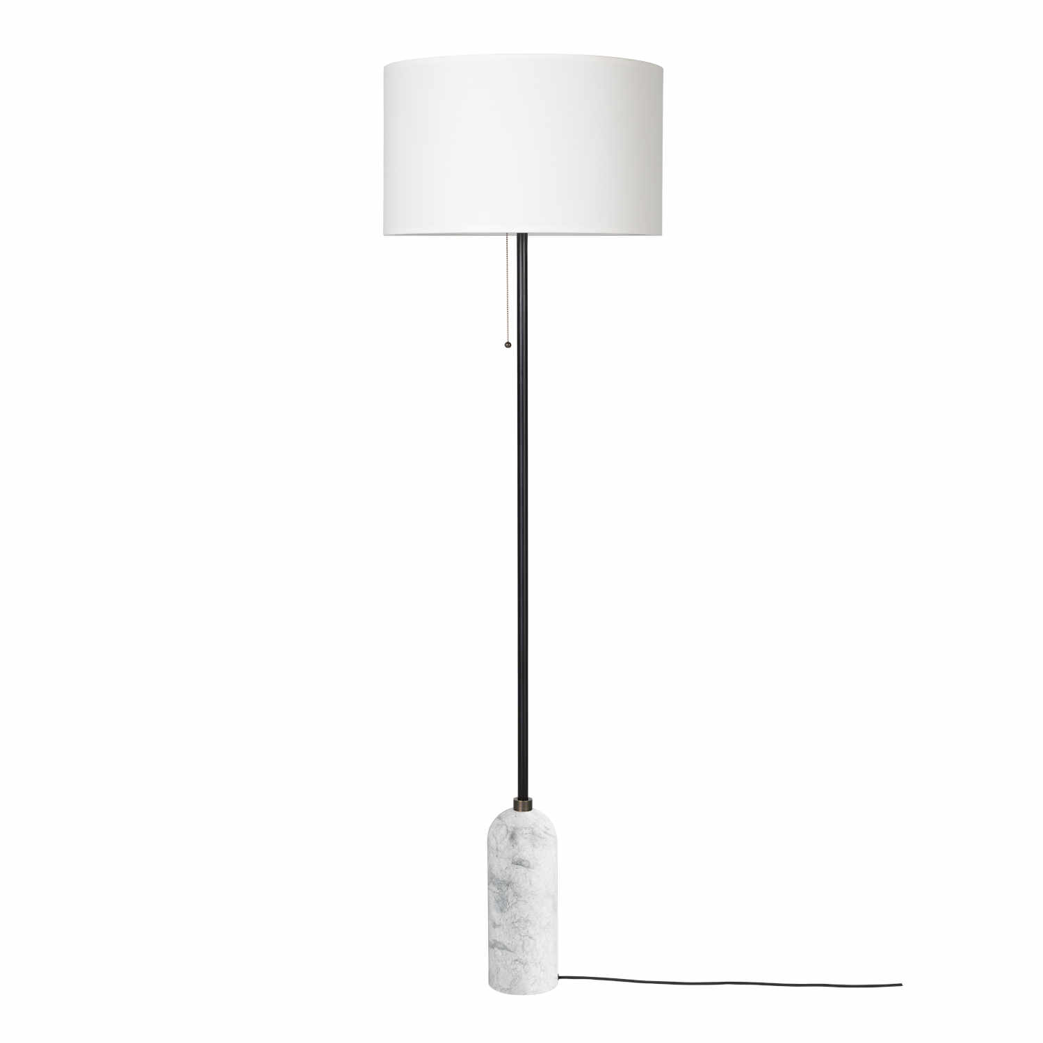 Gravity White Floor Lamp Stehleuchte, Ausführung white carrara marble von GUBI