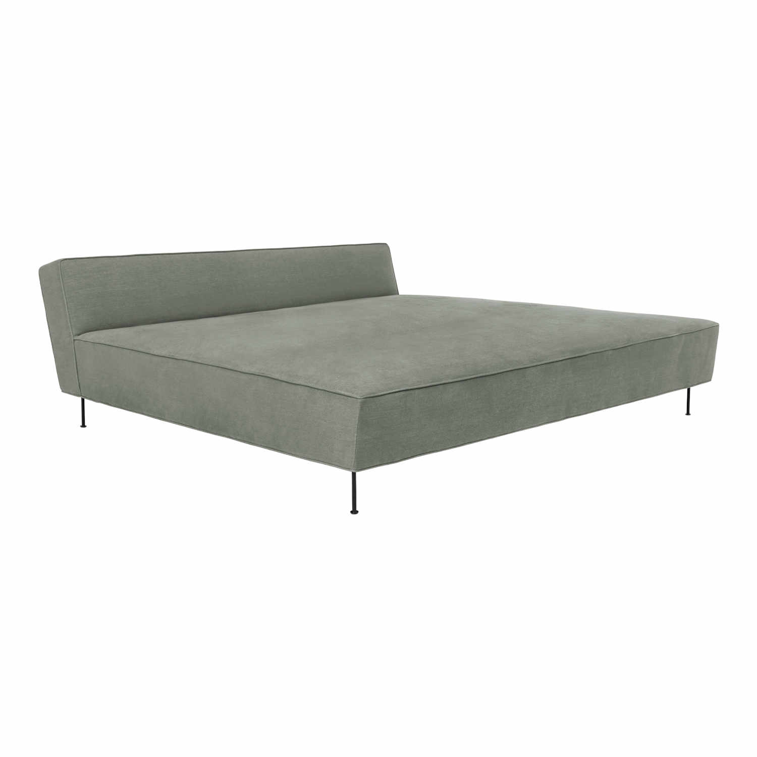 Modern Line Daybed Liege, Bezug kvadrat remix 0692 stoff, Untergestell stahl, brass shiny von GUBI