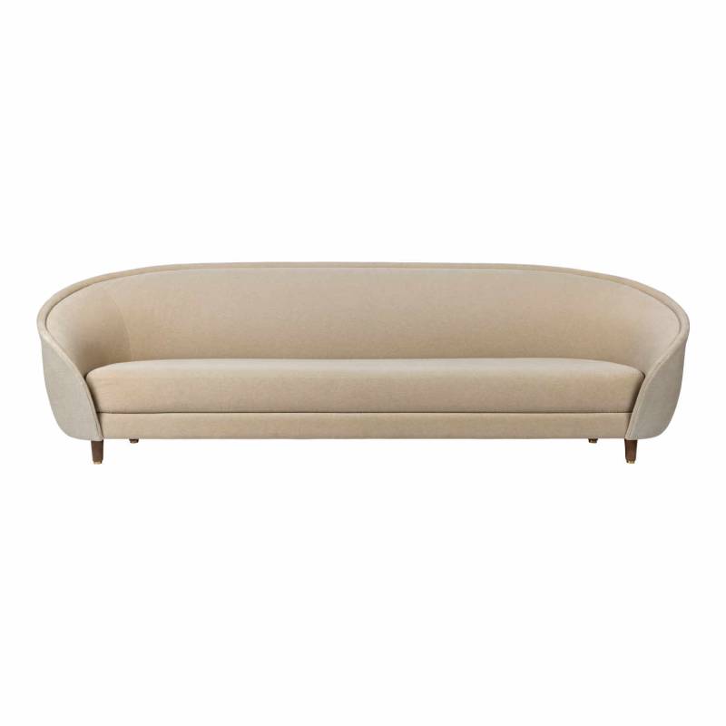 Revers 3er Sofa, Bezug kvadrat remix 0123 stoff, Untergestell Wood Base american walnut (geölt) von GUBI