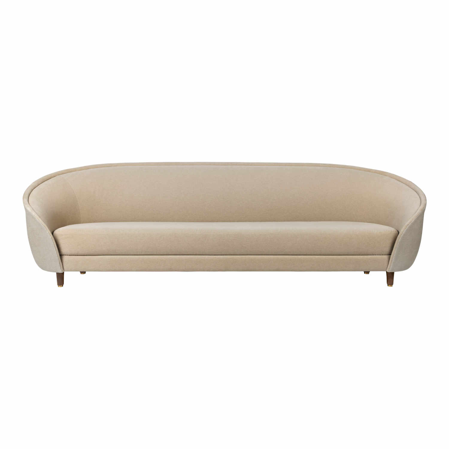 Revers 3er Sofa, Bezug kvadrat remix 0543 stoff, Untergestell Wood Base american walnut (geölt) von GUBI