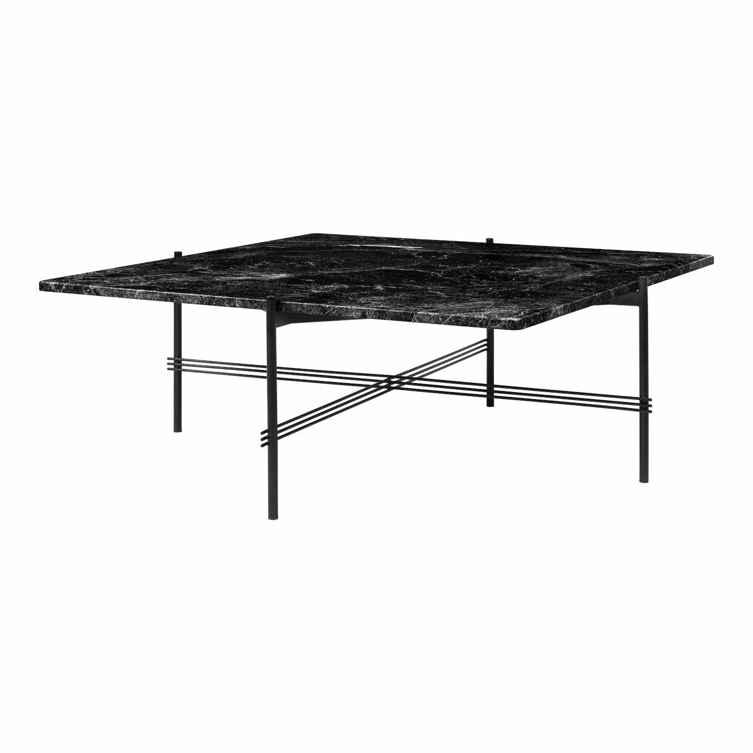 TS Coffee Table Square Couchtisch, Grösse l. 105 x b. 105 cm, Tischplatte marmor, black marquina von GUBI