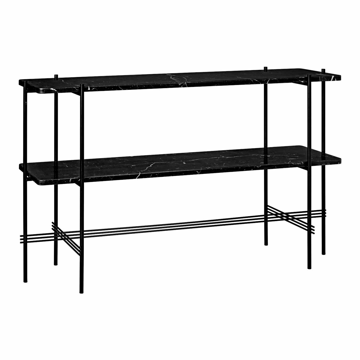 TS Console 2 Rack Konsole, Tischplatte marmor, black marquina, Untergestell stahl, black TS Console 2 Rack Konsole, Tischplatte marmor, black marquina, Untergestell stahl, black von GUBI