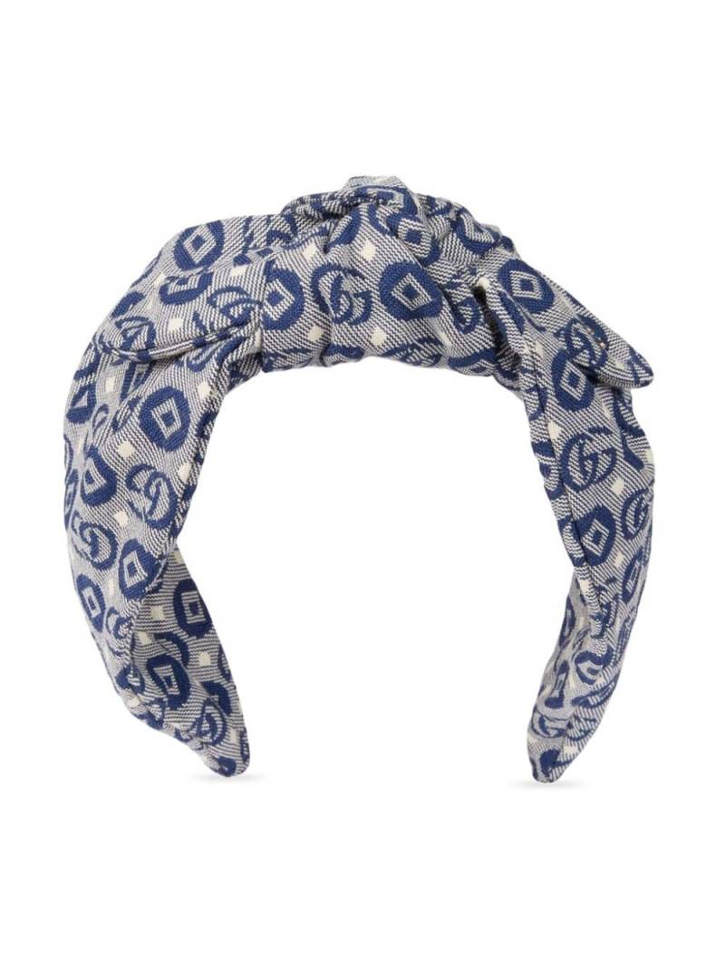 Gucci Kids Double-G cotton headband - Blue von Gucci Kids