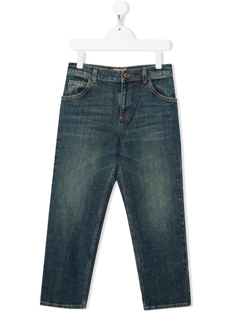 Gucci Kids Horsebit straight-leg jeans - Blue von Gucci Kids