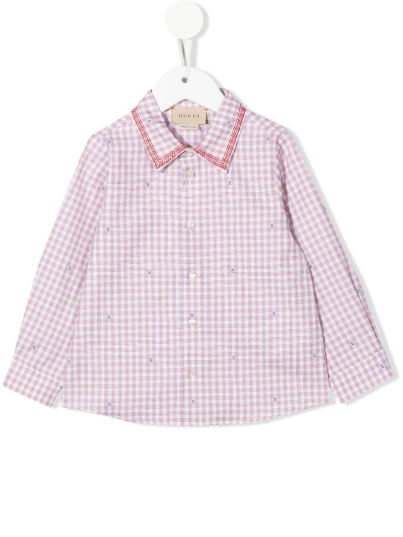 Gucci Kids checked oxford shirt - White von Gucci Kids