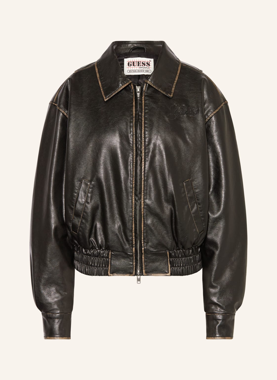 Guess Jeans Blouson In Lederoptik schwarz Guess Jeans Blouson In Lederoptik schwarz von GUESS JEANS