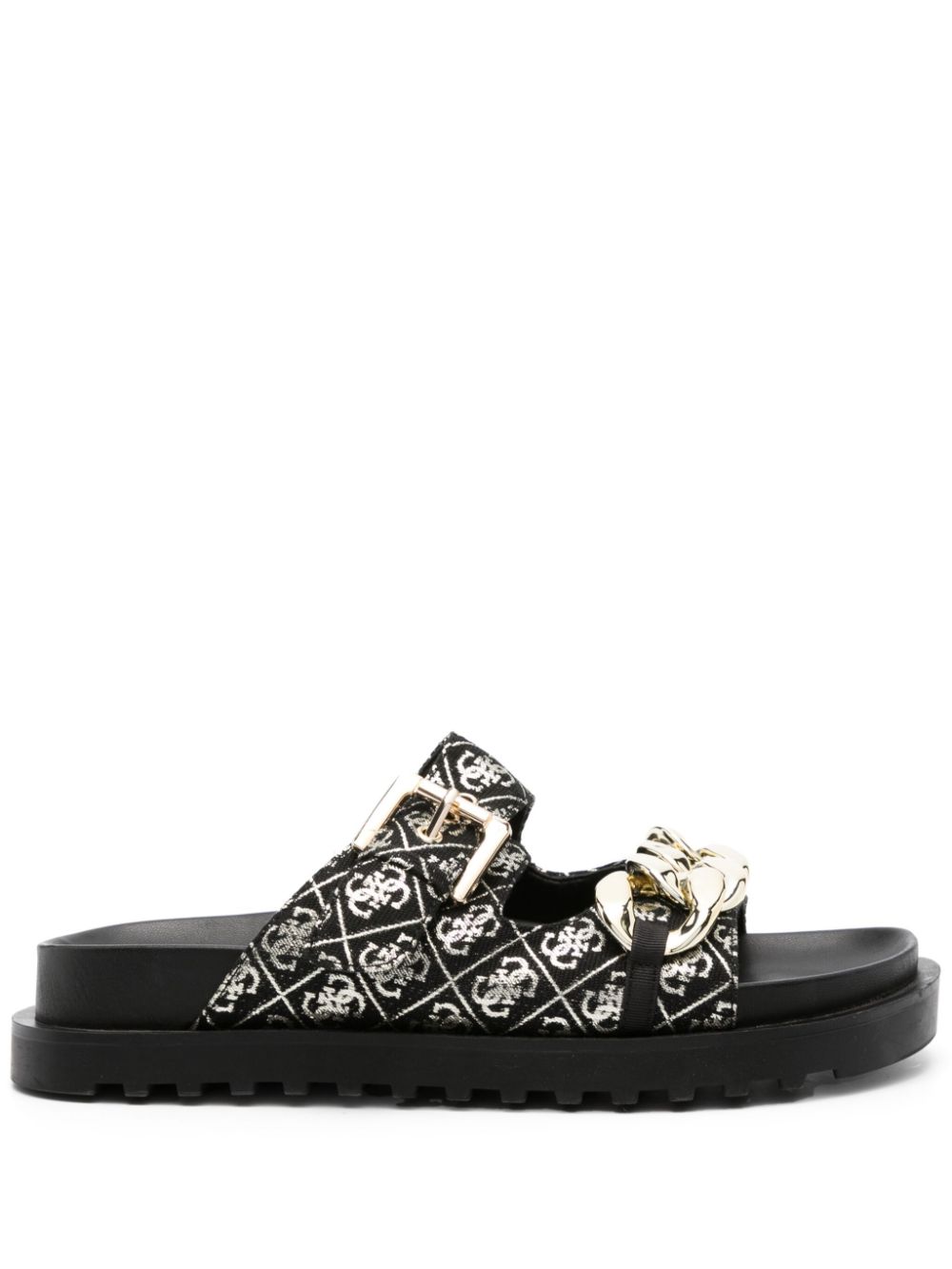 GUESS USA Fatema chain-link slides - Black von GUESS USA