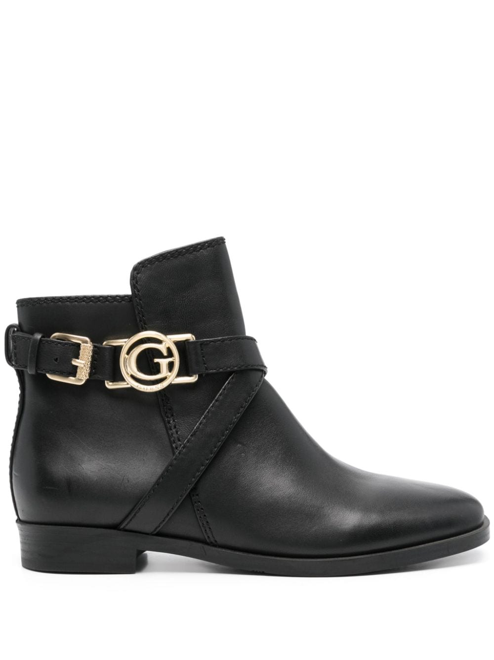 GUESS USA Floriza logo-plaque leather boots - Black von GUESS USA