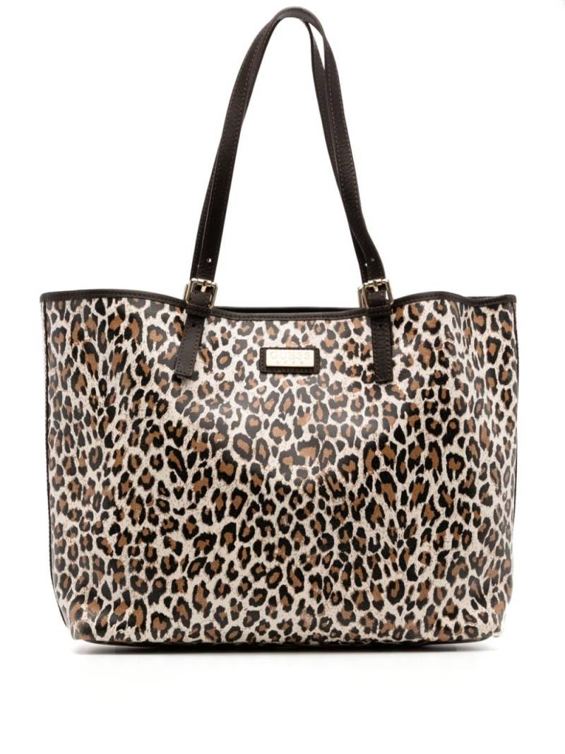 GUESS USA animal-print logo-plaque tote bag - Brown von GUESS USA