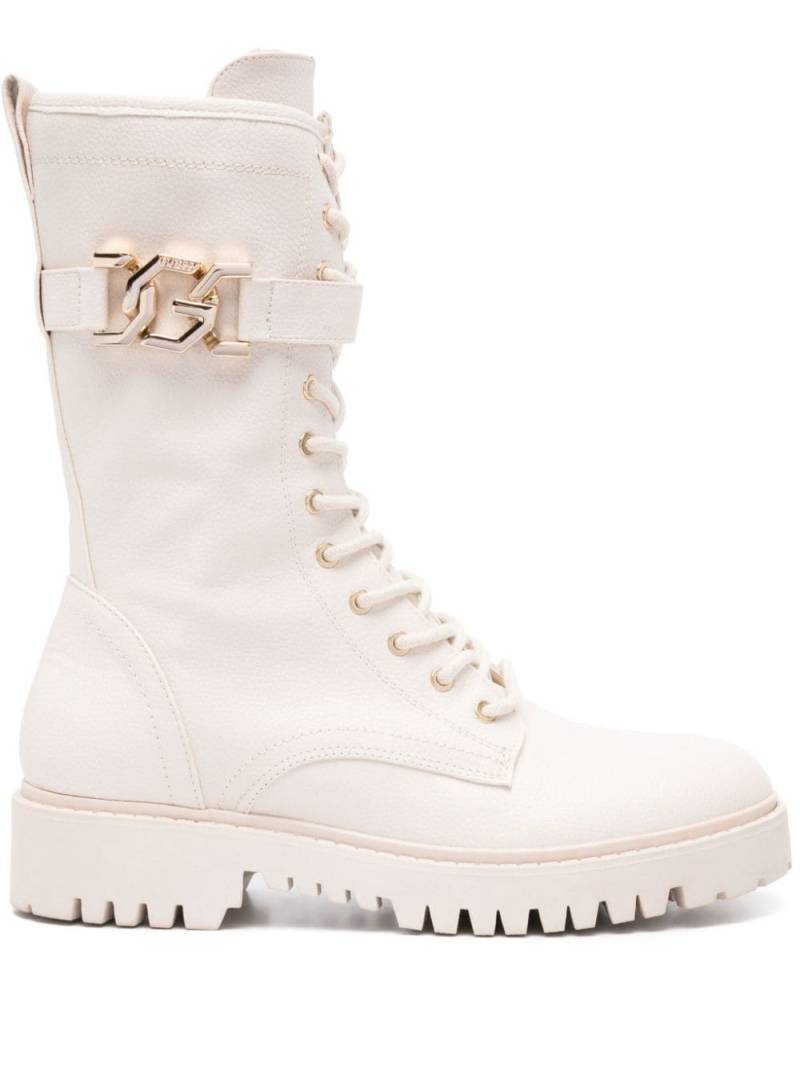 GUESS USA chain-detail lace-up boots - White von GUESS USA