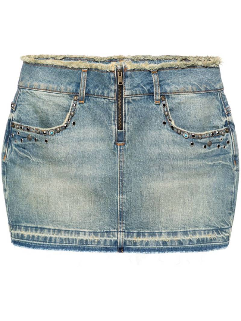 GUESS USA frayed-brim denim miniskirt - Blue von GUESS USA