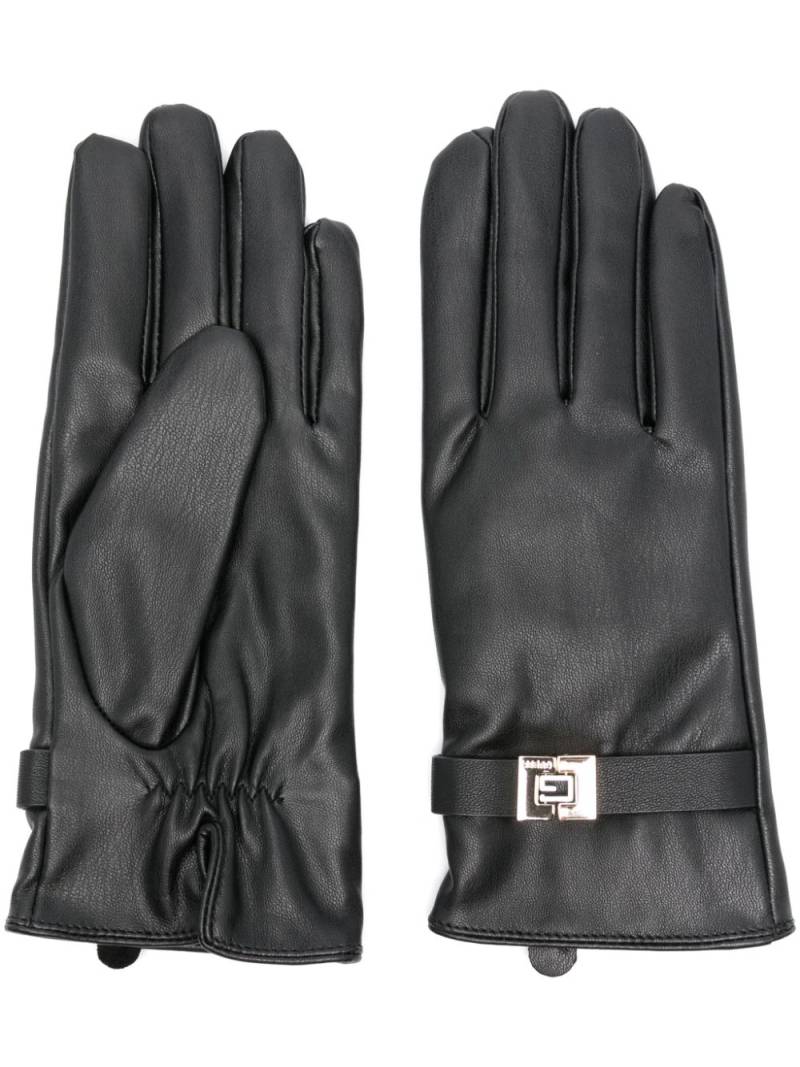 GUESS USA leather-effect gloves - Black von GUESS USA