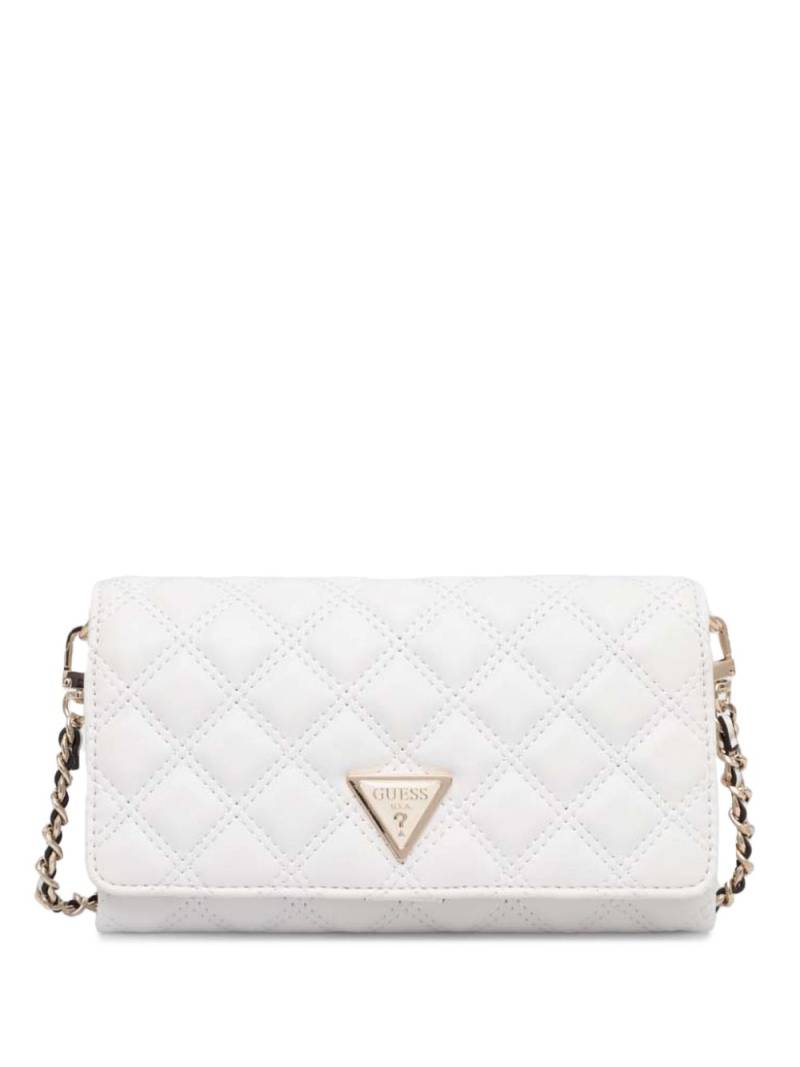 GUESS USA logo-plaque clutch bag - White von GUESS USA