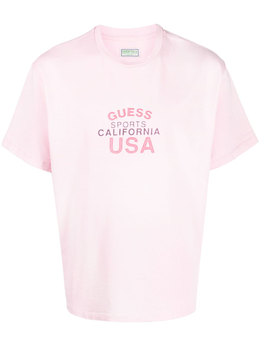 GUESS USA logo-print cotton T-shirt - Pink von GUESS USA