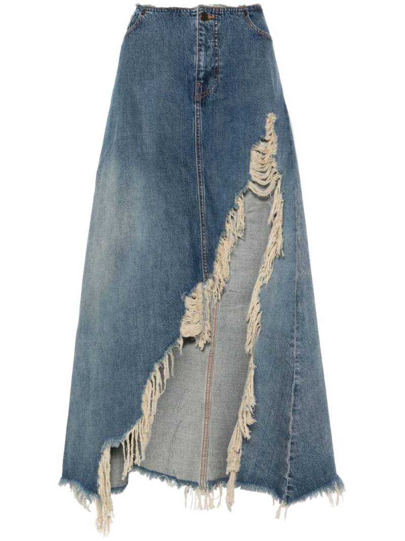 GUESS USA raw-cut denim maxi skirt - Blue von GUESS USA