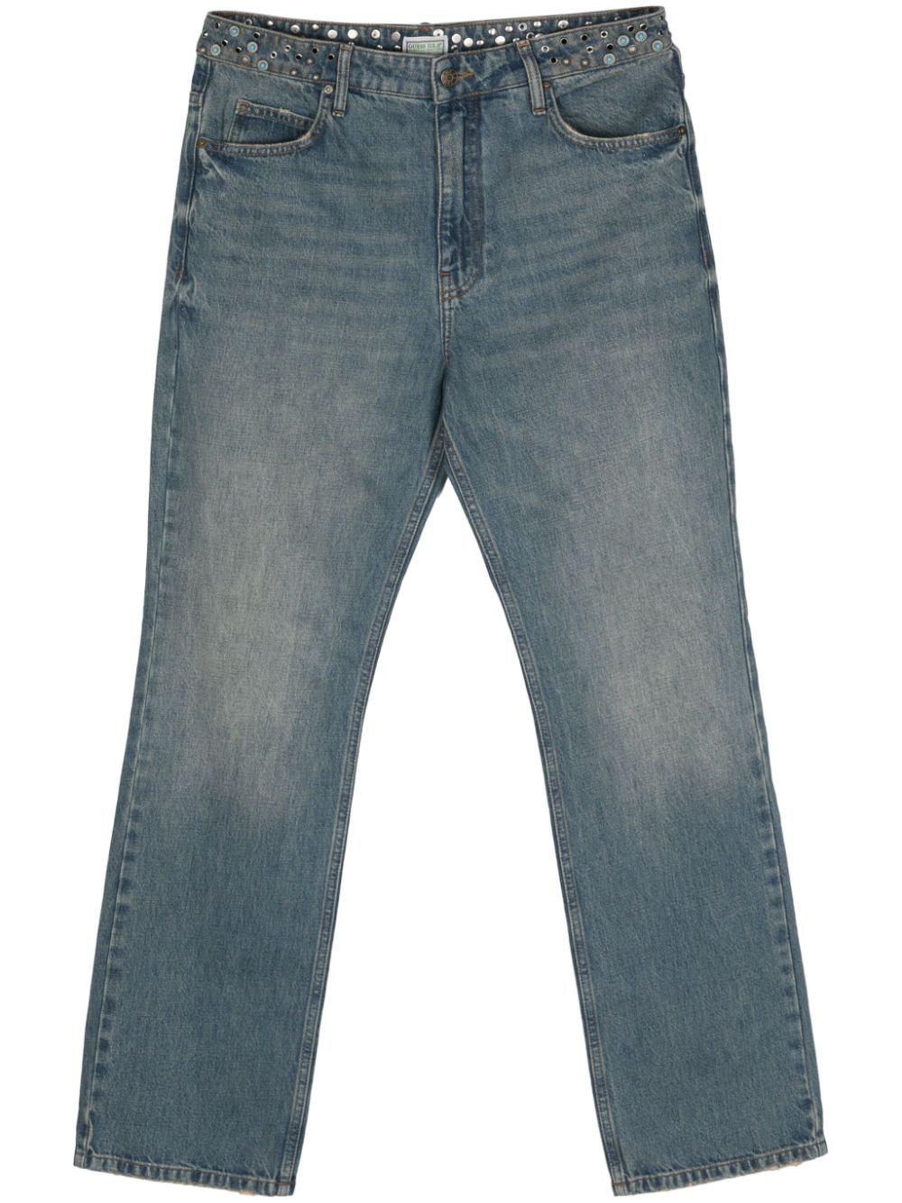 GUESS USA studded straight-leg jeans - Blue von GUESS USA