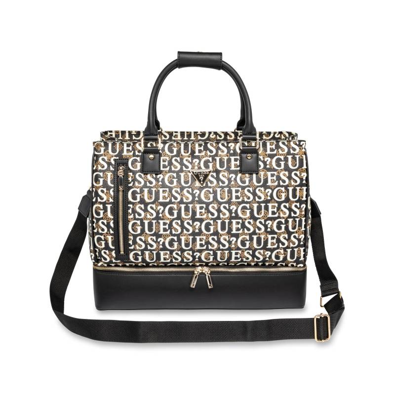 Guess - Schultertasche, 24 L, Braun Bedruckt von Guess