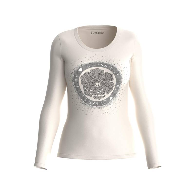 T-shirt, Langarm Damen Ecru L von GUESS