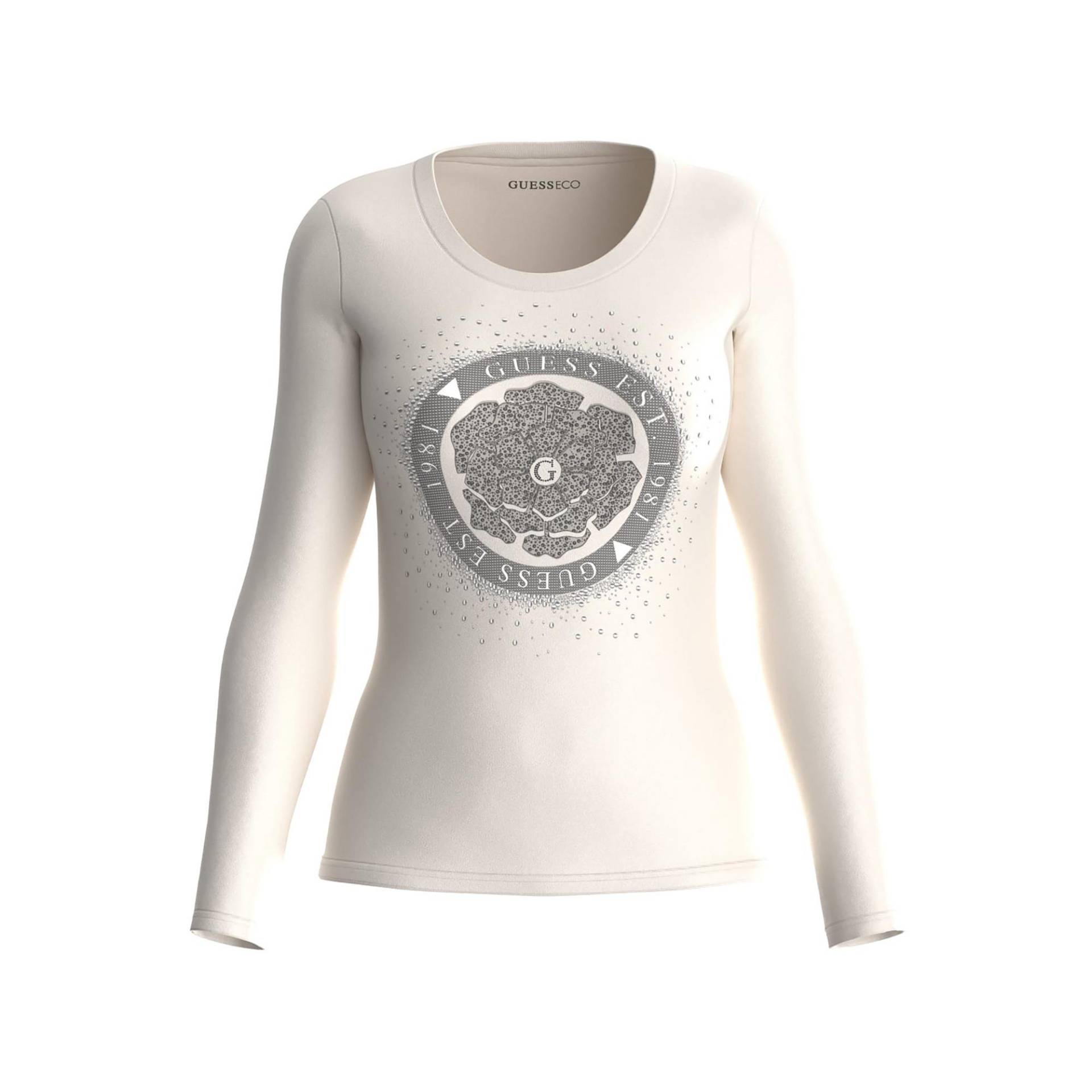 T-shirt, Langarm Damen Ecru S von GUESS