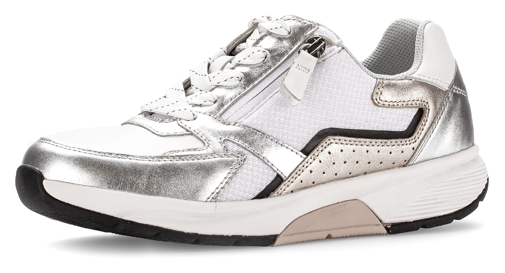 Gabor Rollingsoft Keilsneaker, mit Metallic-Kontrastbesätzen, Freizeitschuh, Halbschuh, Schnürschuh von Gabor Rollingsoft