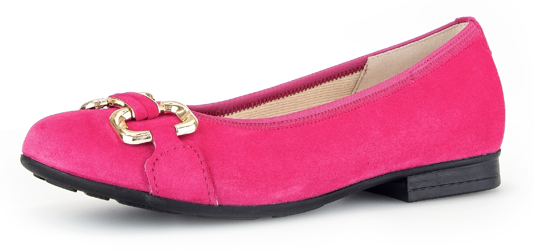 Gabor Ballerina »FLORENZ«, Kitten Heel, Flats mit Schmuckelement, Weite G von Gabor