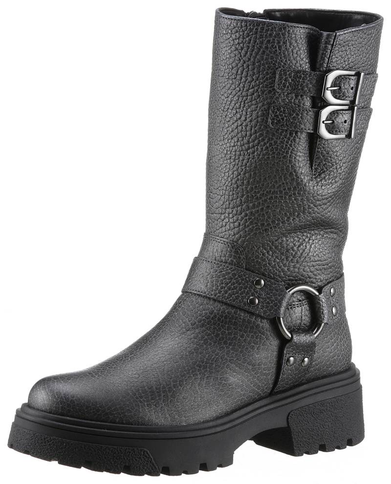 Gabor Bikerboots, Blockabsatz, Plateau, Stiefelette, Kurzstiefel mit Best Fitting von Gabor