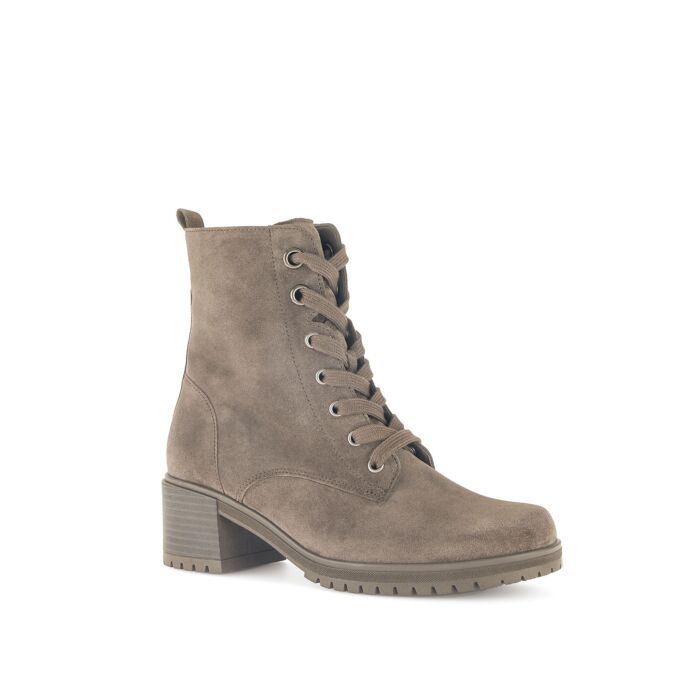 Gabor Schnürstiefel für Damen aus Leder taupe von Gabor