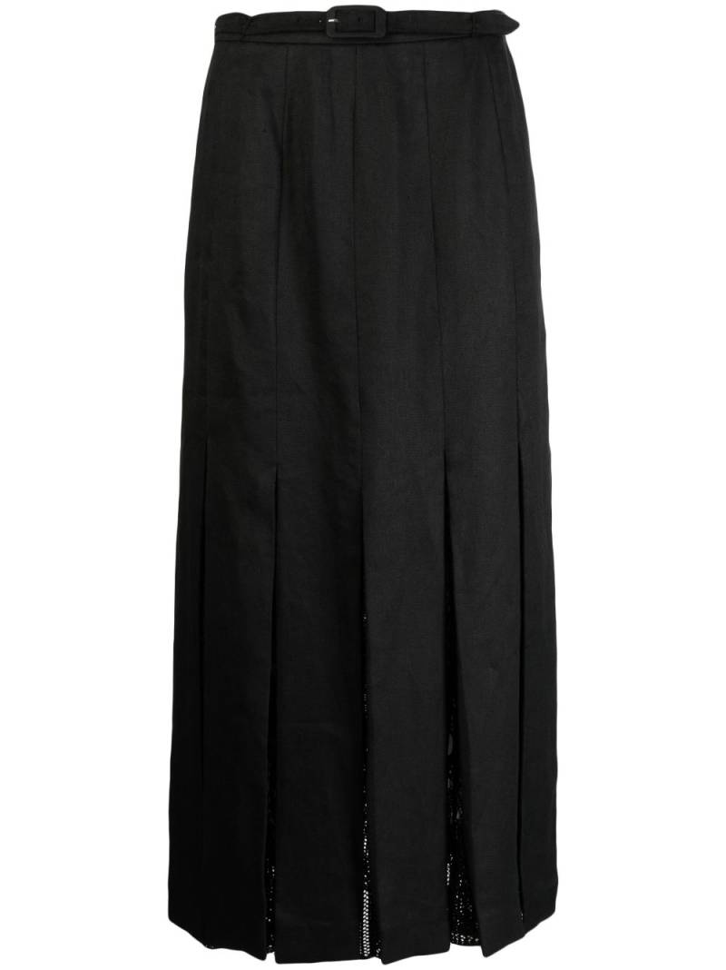 Gabriela Hearst Edith pleated linen skirt - Black von Gabriela Hearst