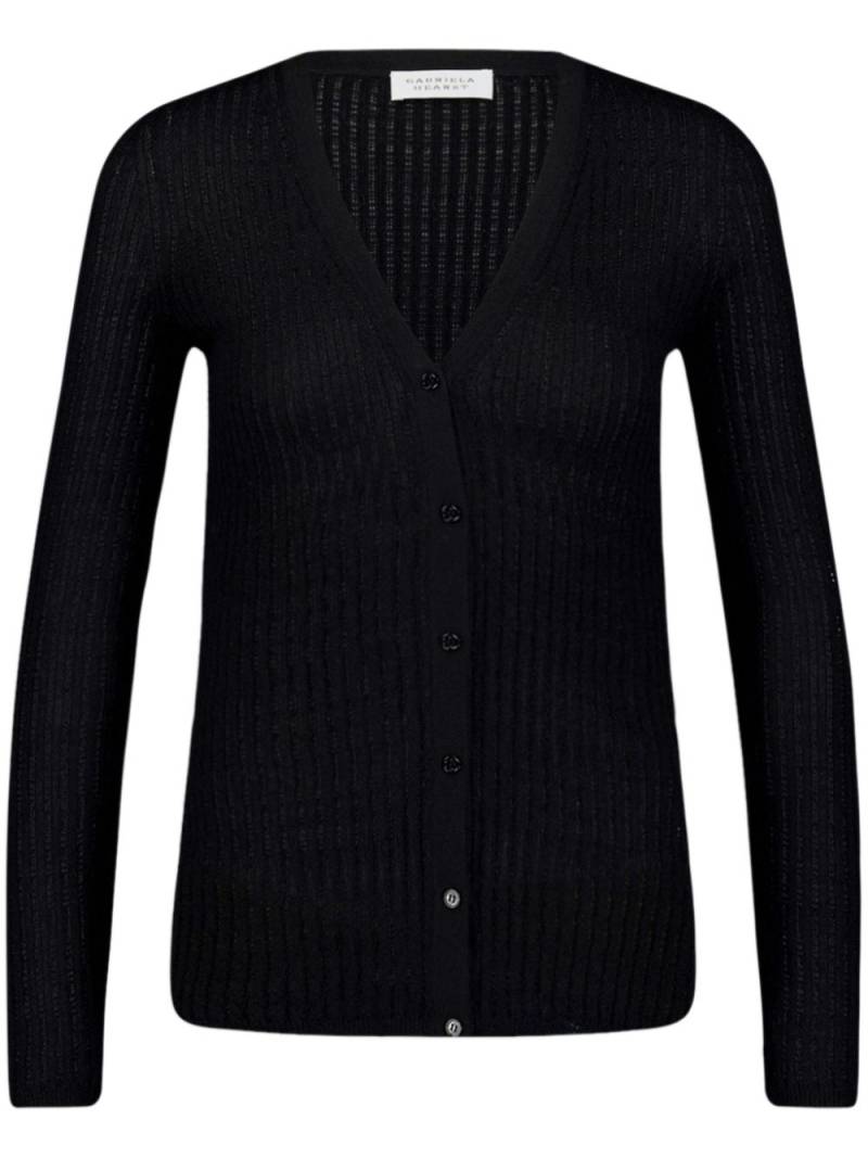 Gabriela Hearst Emma pointelle V-neck cardigan - Black von Gabriela Hearst