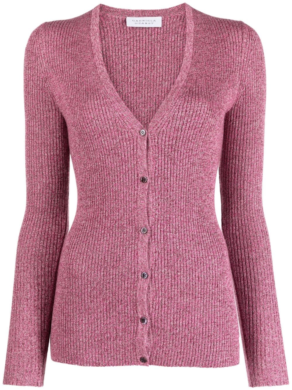 Gabriela Hearst mélange-effect ribbed-knit cardigan - Pink von Gabriela Hearst