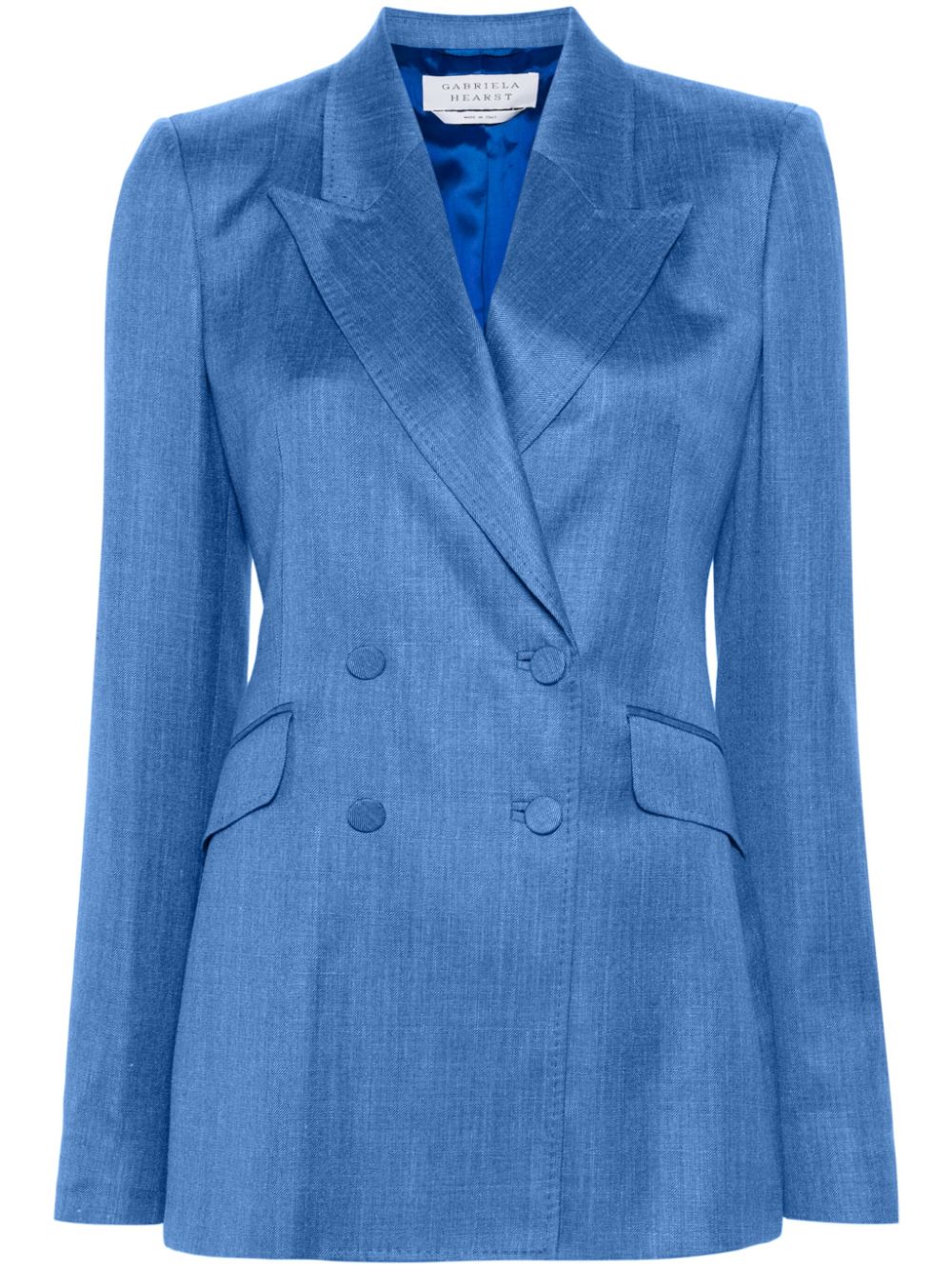 Gabriela Hearst textured double-breasted blazer - Blue von Gabriela Hearst