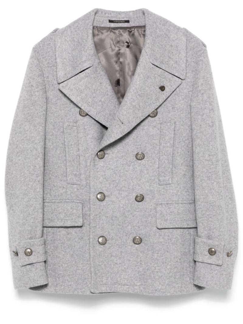 Gabriele Pasini mélange-effect peacoat - Grey von Gabriele Pasini