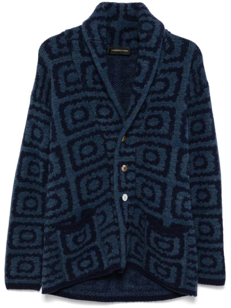 Gabriele Pasini patterned-jacquard cardigan - Blue von Gabriele Pasini