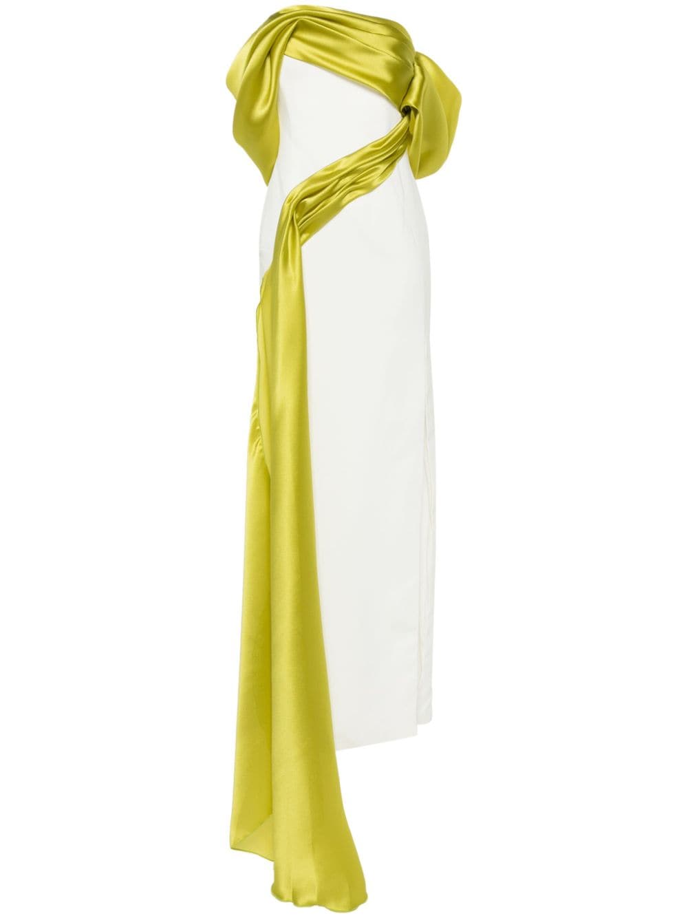 Gaby Charbachy colour-block side-slit gown - White von Gaby Charbachy