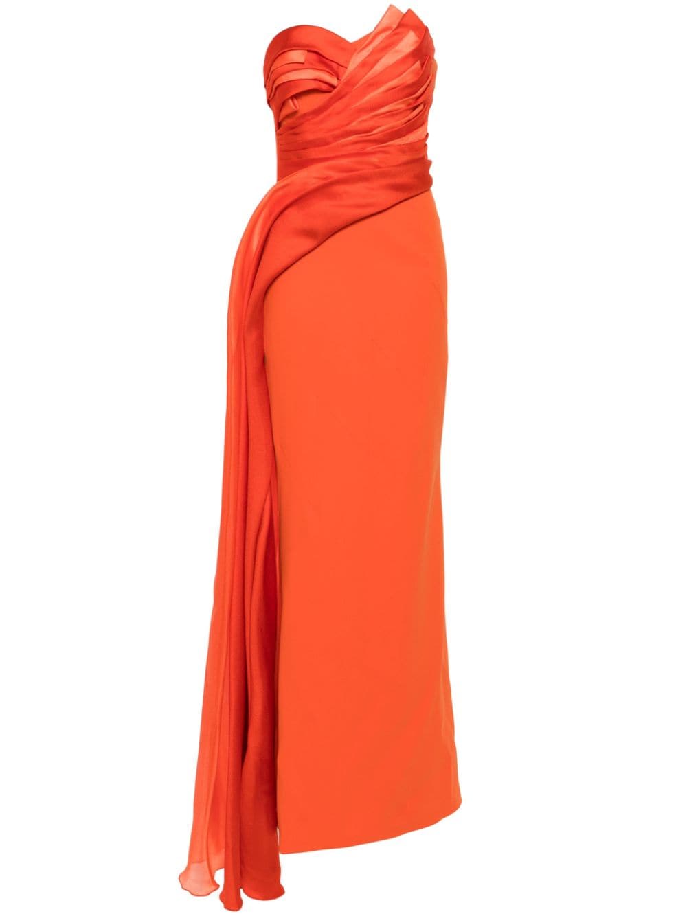 Gaby Charbachy draped-detail gown - Orange von Gaby Charbachy