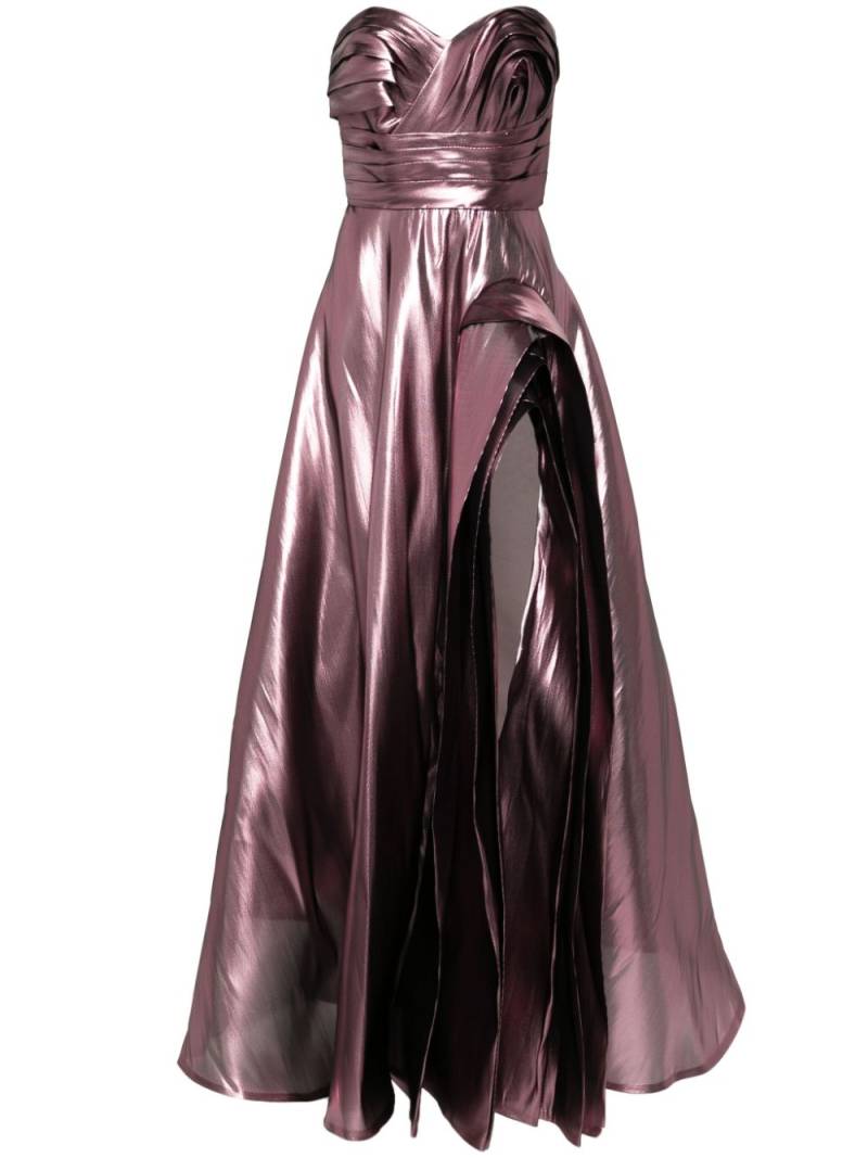 Gaby Charbachy metallic-effect draped gown - Pink von Gaby Charbachy