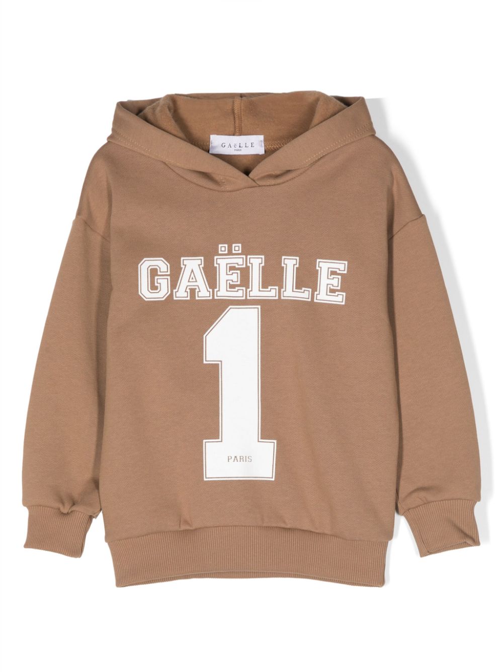 Gaelle Paris Kids logo-print cotton hoodie - Brown von Gaelle Paris Kids