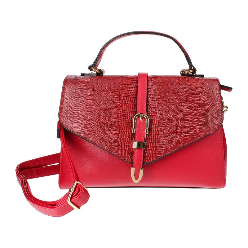 Gold Buckle Krokodil Handtasche Damen Rot ONE SIZE von Gallantry