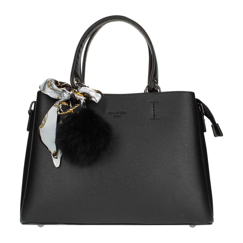 Pompon Handtasche Damen Schwarz ONE SIZE von Gallantry