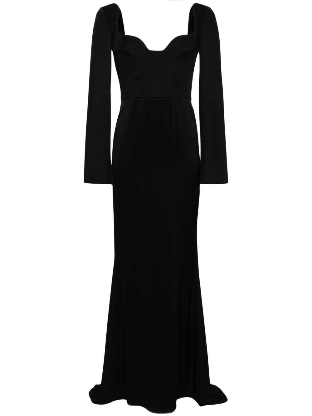 Galvan Arch long-sleeve gown - Black von Galvan