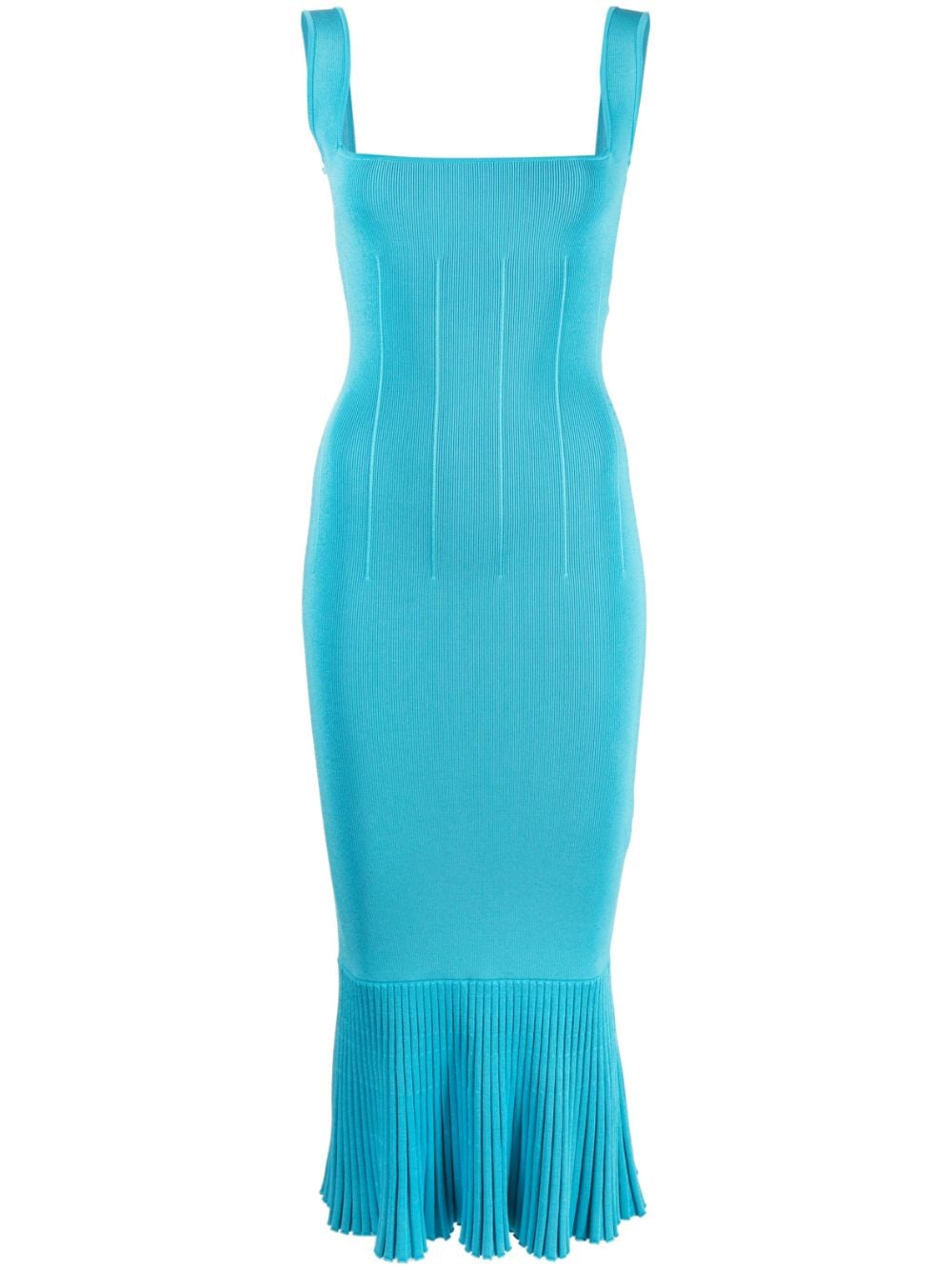 Galvan Atalanta flared-hem midi dress - Blue von Galvan