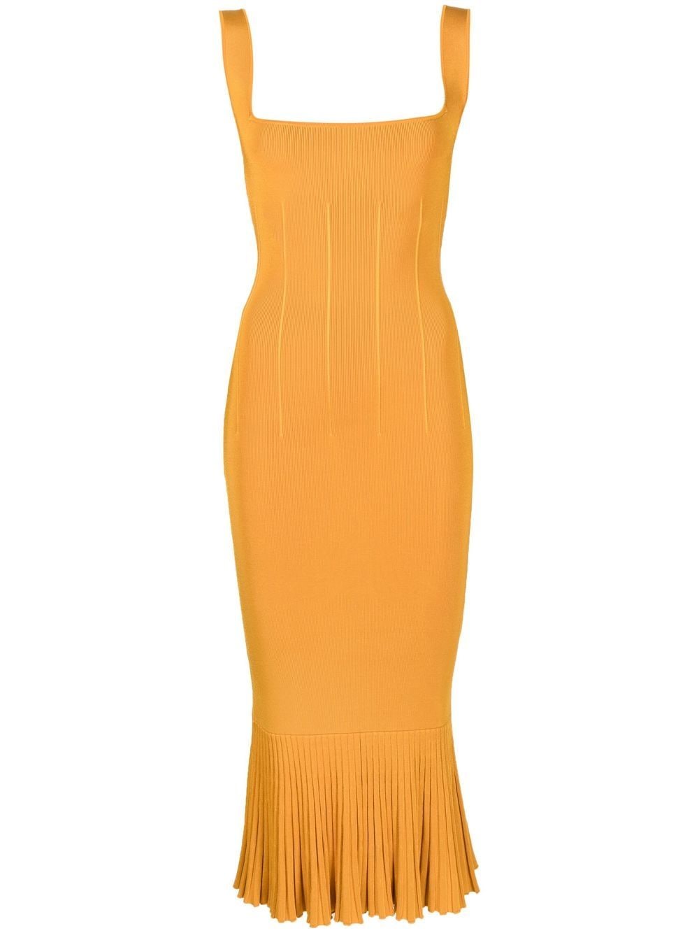 Galvan London Atalanta ruffle-hem midi dress - Orange von Galvan London