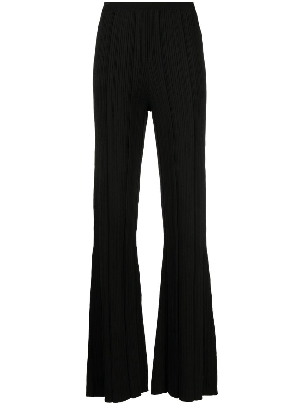 Galvan Dawn plissé flared trousers - Black von Galvan