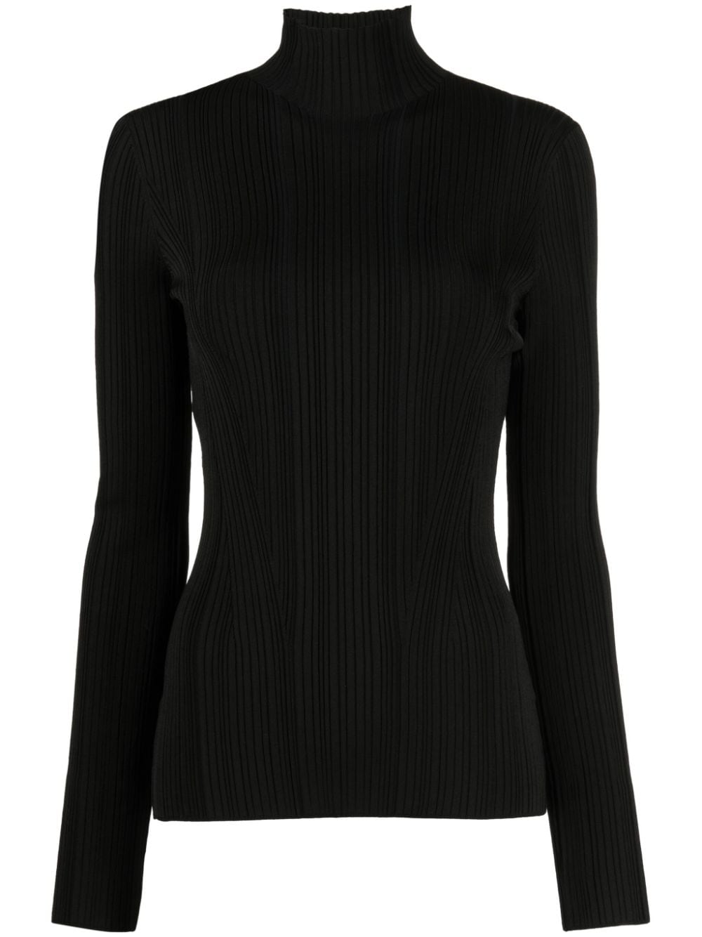 Galvan Dawn plissé roll-neck top - Black von Galvan