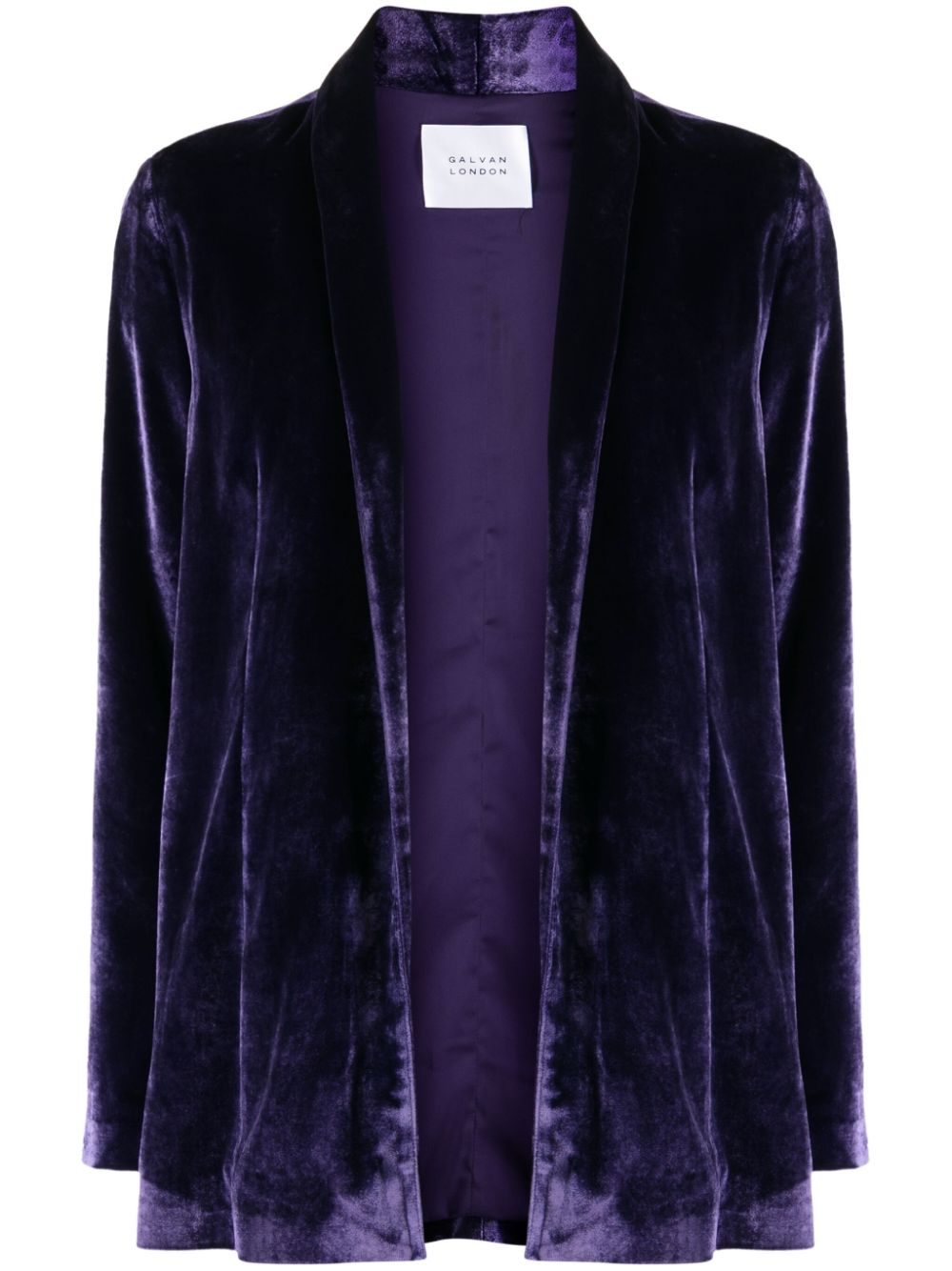 Galvan Julianne open-front velvet blazer - Purple von Galvan