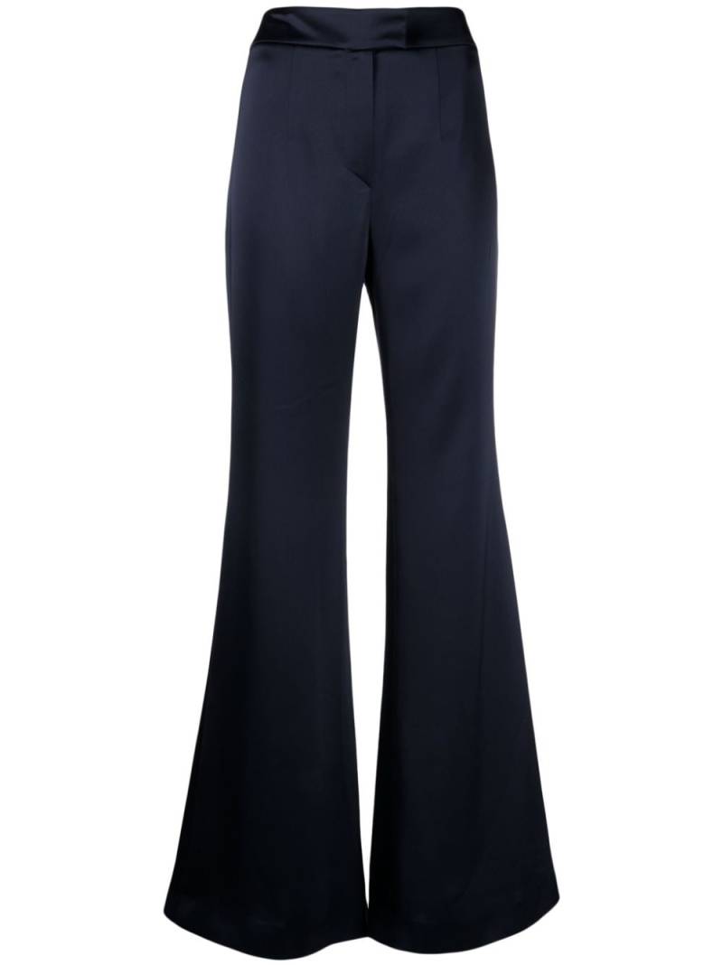 Galvan Julianne satin-finish flared trousers - Blue von Galvan