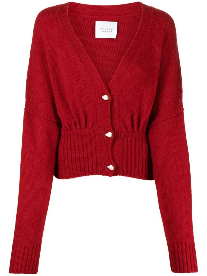 Galvan Luna pearl-button cardigan - Red von Galvan